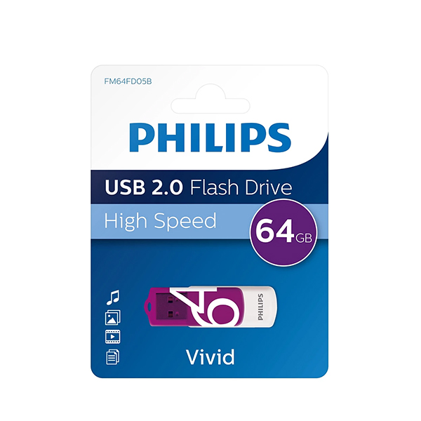 فلش مموری فیلیپس مدل Vivid ظرفیت 64 گیگابایت